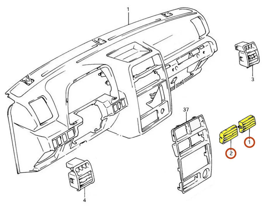 92–95 Geo Tracker Center Vent Kit – “Tracker” Lettering